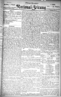 Nationalzeitung Dienstag 1. August 1871