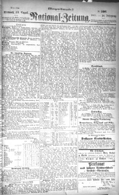 Nationalzeitung Mittwoch 23. August 1871