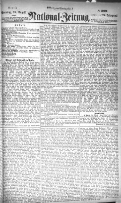 Nationalzeitung Sonntag 27. August 1871