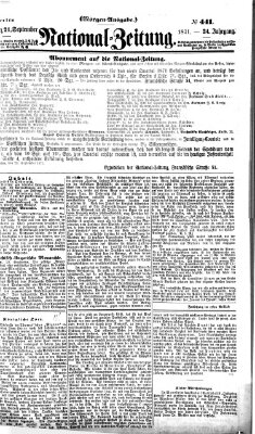 Nationalzeitung Donnerstag 21. September 1871