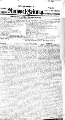 Nationalzeitung Sonntag 24. September 1871