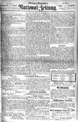 Nationalzeitung Mittwoch 11. Oktober 1865