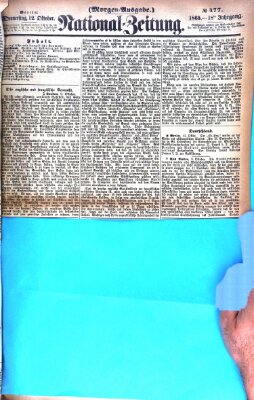 Nationalzeitung Donnerstag 12. Oktober 1865