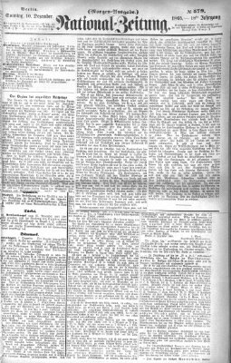 Nationalzeitung Sonntag 10. Dezember 1865