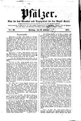 Pfälzer Sonntag 19. Februar 1871