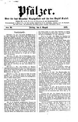 Pfälzer Freitag 4. August 1871