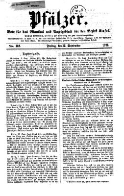 Pfälzer Freitag 15. September 1871