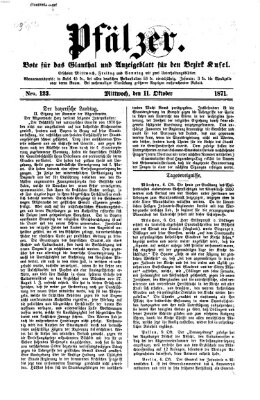 Pfälzer Mittwoch 11. Oktober 1871