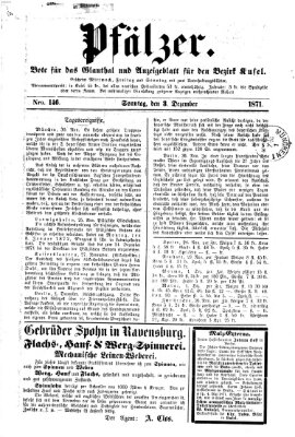 Pfälzer Sonntag 3. Dezember 1871