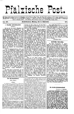 Pfälzische Post Montag 11. September 1871