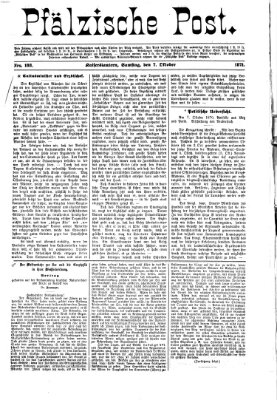 Pfälzische Post Samstag 7. Oktober 1871