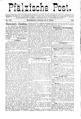 Pfälzische Post Sonntag 8. Oktober 1871