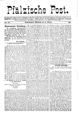 Pfälzische Post Mittwoch 11. Oktober 1871