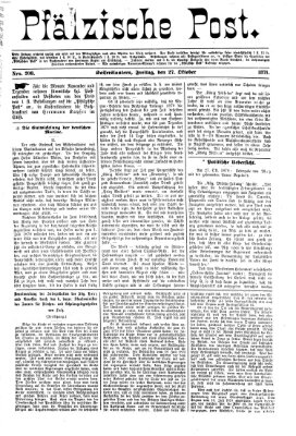 Pfälzische Post Freitag 27. Oktober 1871