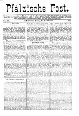 Pfälzische Post Samstag 18. November 1871