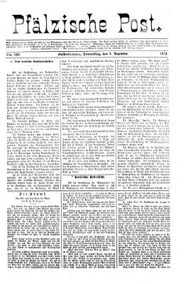 Pfälzische Post Donnerstag 7. Dezember 1871