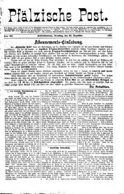 Pfälzische Post Dienstag 26. Dezember 1871