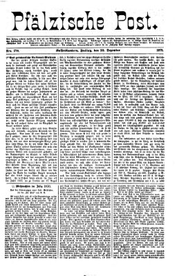 Pfälzische Post Freitag 29. Dezember 1871