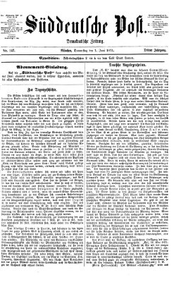 Süddeutsche Post Donnerstag 1. Juni 1871