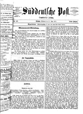 Süddeutsche Post Mittwoch 21. Juni 1871