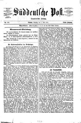 Süddeutsche Post Samstag 1. Juli 1871