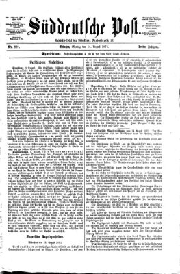 Süddeutsche Post Montag 14. August 1871