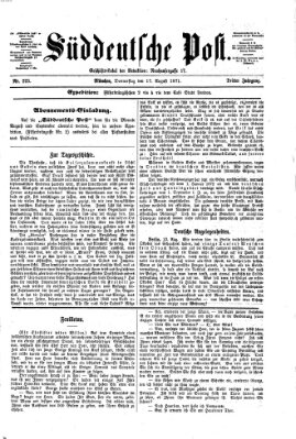 Süddeutsche Post Donnerstag 17. August 1871