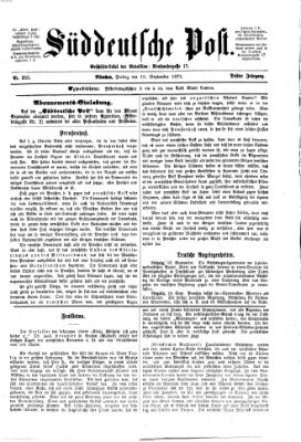 Süddeutsche Post Freitag 15. September 1871