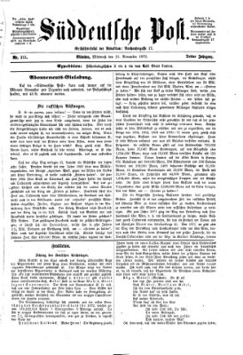 Süddeutsche Post Mittwoch 15. November 1871