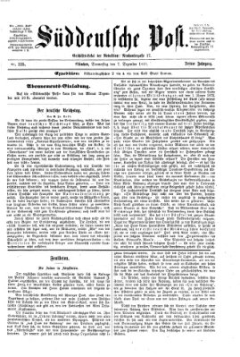 Süddeutsche Post Donnerstag 7. Dezember 1871