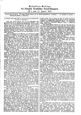 Königlich Preußischer Staats-Anzeiger (Allgemeine preußische Staats-Zeitung) Samstag 15. Januar 1870