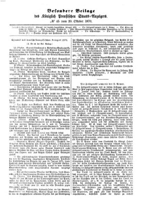 Königlich Preußischer Staats-Anzeiger (Allgemeine preußische Staats-Zeitung) Samstag 29. Oktober 1870