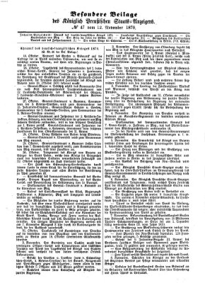 Königlich Preußischer Staats-Anzeiger (Allgemeine preußische Staats-Zeitung) Samstag 12. November 1870