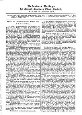 Königlich Preußischer Staats-Anzeiger (Allgemeine preußische Staats-Zeitung) Samstag 19. November 1870