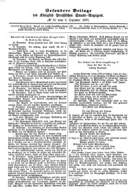 Königlich Preußischer Staats-Anzeiger (Allgemeine preußische Staats-Zeitung) Samstag 3. Dezember 1870