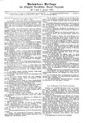 Königlich Preußischer Staats-Anzeiger (Allgemeine preußische Staats-Zeitung) Samstag 7. Januar 1871