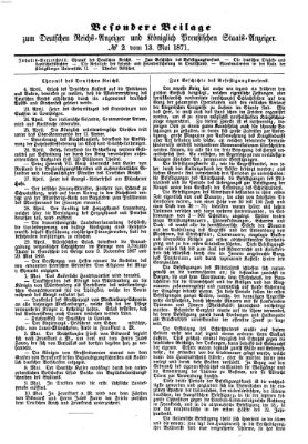 Königlich Preußischer Staats-Anzeiger (Allgemeine preußische Staats-Zeitung) Samstag 13. Mai 1871