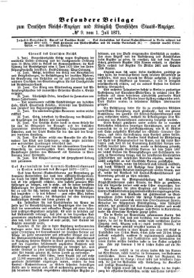 Königlich Preußischer Staats-Anzeiger (Allgemeine preußische Staats-Zeitung) Samstag 1. Juli 1871