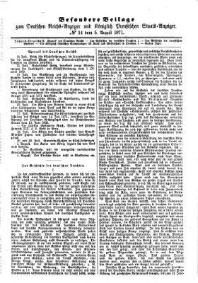 Königlich Preußischer Staats-Anzeiger (Allgemeine preußische Staats-Zeitung) Samstag 5. August 1871
