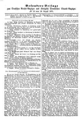 Königlich Preußischer Staats-Anzeiger (Allgemeine preußische Staats-Zeitung) Samstag 19. August 1871