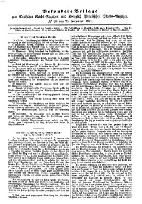 Königlich Preußischer Staats-Anzeiger (Allgemeine preußische Staats-Zeitung) Samstag 25. November 1871