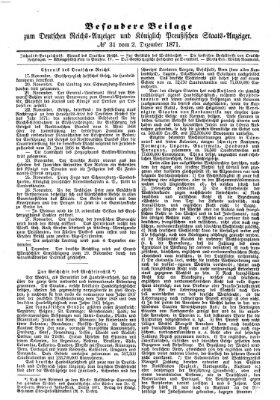 Königlich Preußischer Staats-Anzeiger (Allgemeine preußische Staats-Zeitung) Samstag 2. Dezember 1871