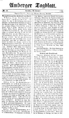 Amberger Tagblatt Samstag 14. Januar 1871