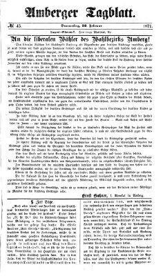 Amberger Tagblatt Donnerstag 23. Februar 1871