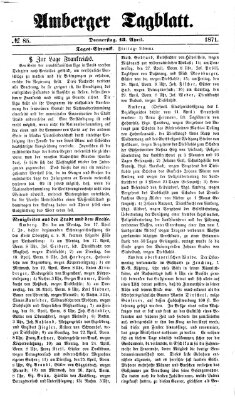 Amberger Tagblatt Donnerstag 13. April 1871