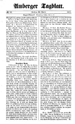 Amberger Tagblatt Freitag 21. April 1871