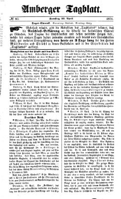 Amberger Tagblatt Samstag 22. April 1871