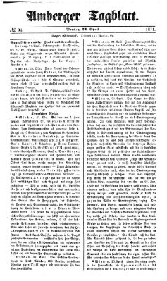 Amberger Tagblatt Montag 24. April 1871