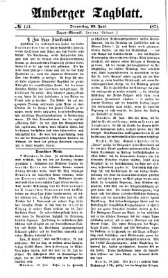 Amberger Tagblatt Donnerstag 22. Juni 1871