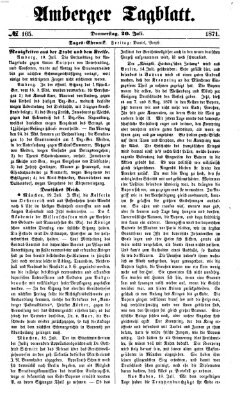 Amberger Tagblatt Donnerstag 20. Juli 1871